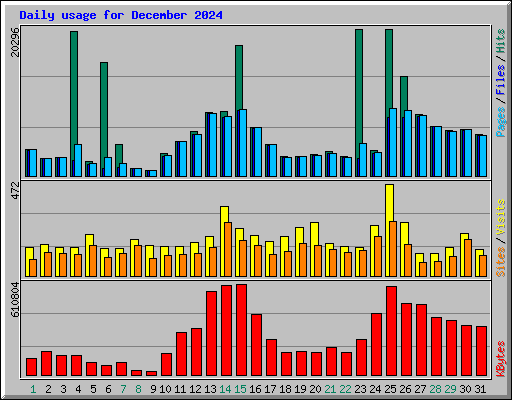 Daily usage for December 2024