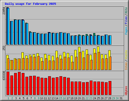Daily usage for February 2025