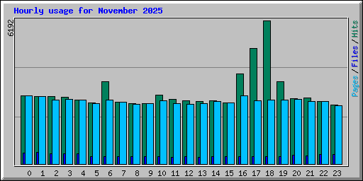 Hourly usage for November 2025