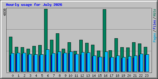 Hourly usage for July 2026